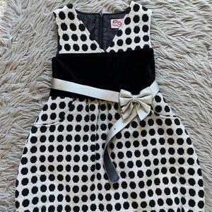 Girls Black and White Polkadot Dress